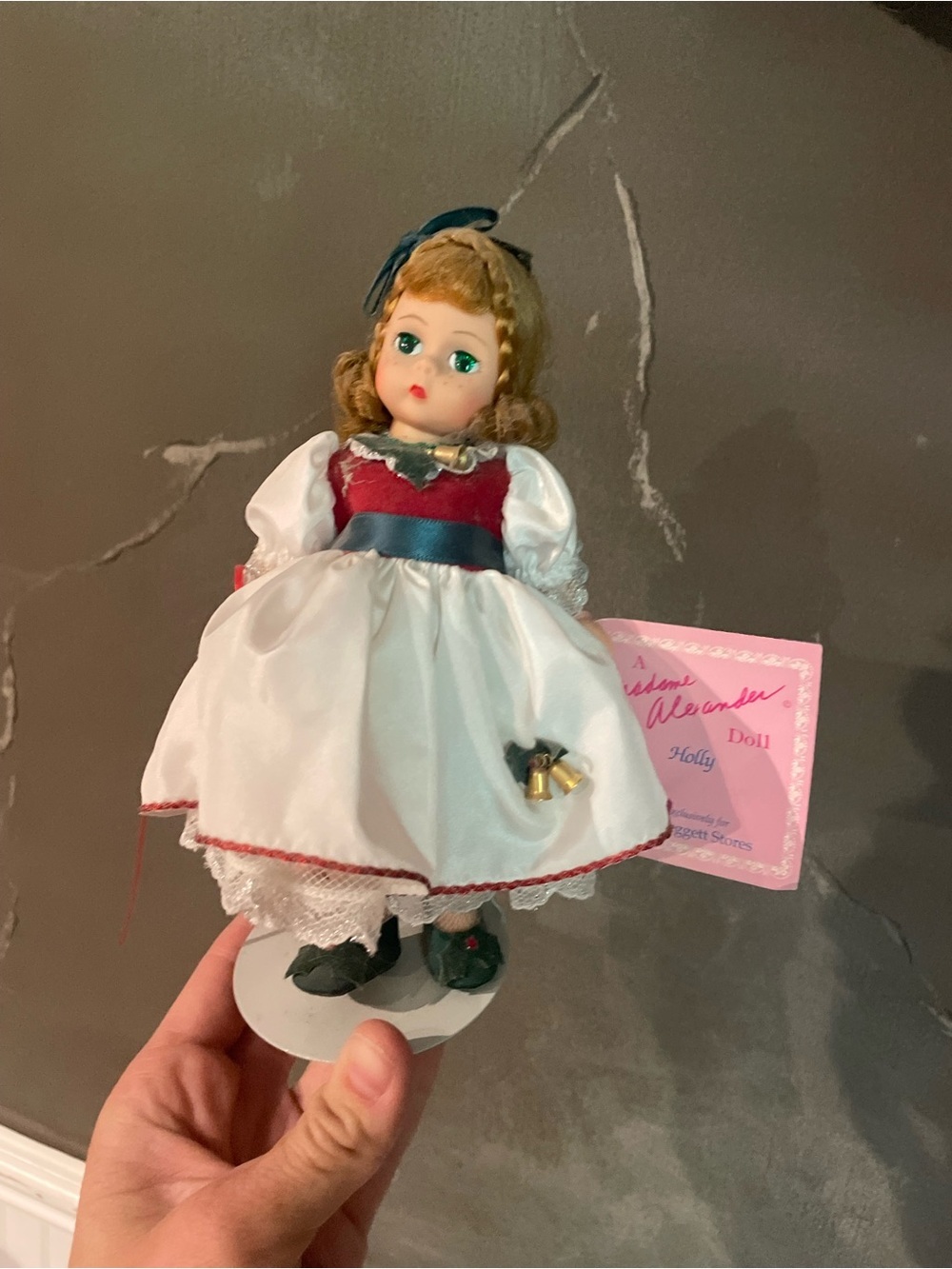 vintage 8-inch "Holly" Madame Alexander doll Made For Belks With Stand